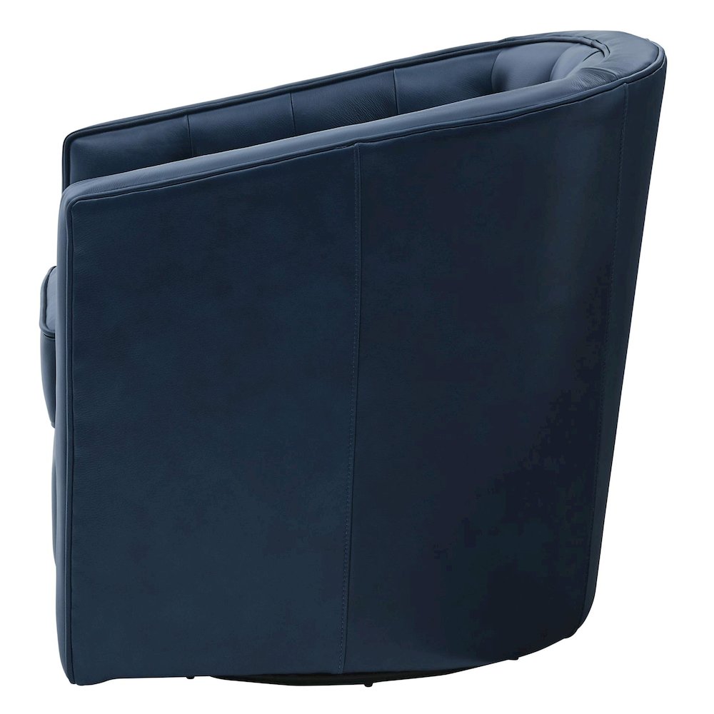 Walsh Top Grain Leather Swivel Accent Arm Chair. Picture 2