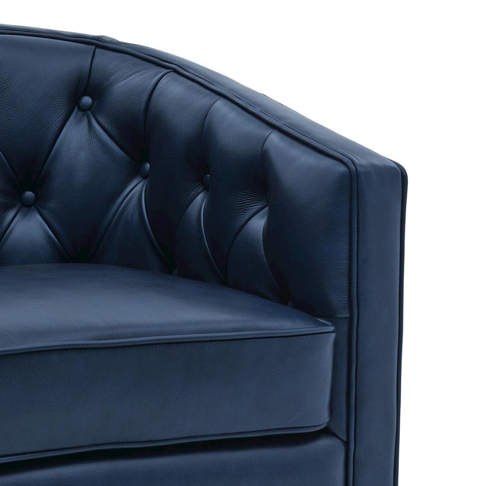 Walsh Top Grain Leather Swivel Accent Arm Chair. Picture 5