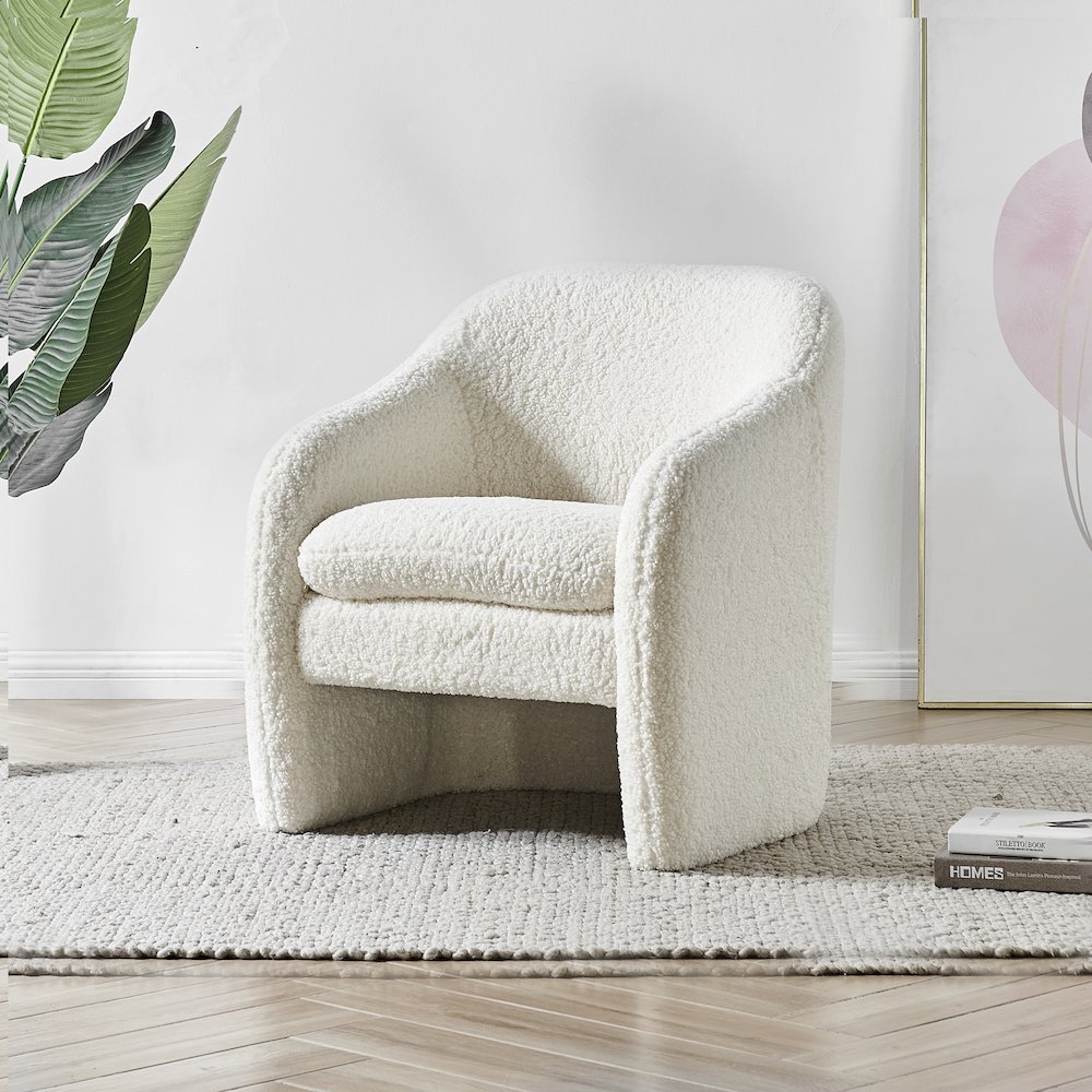 Zella Faux Shearling Accent Arm Chair. Picture 6