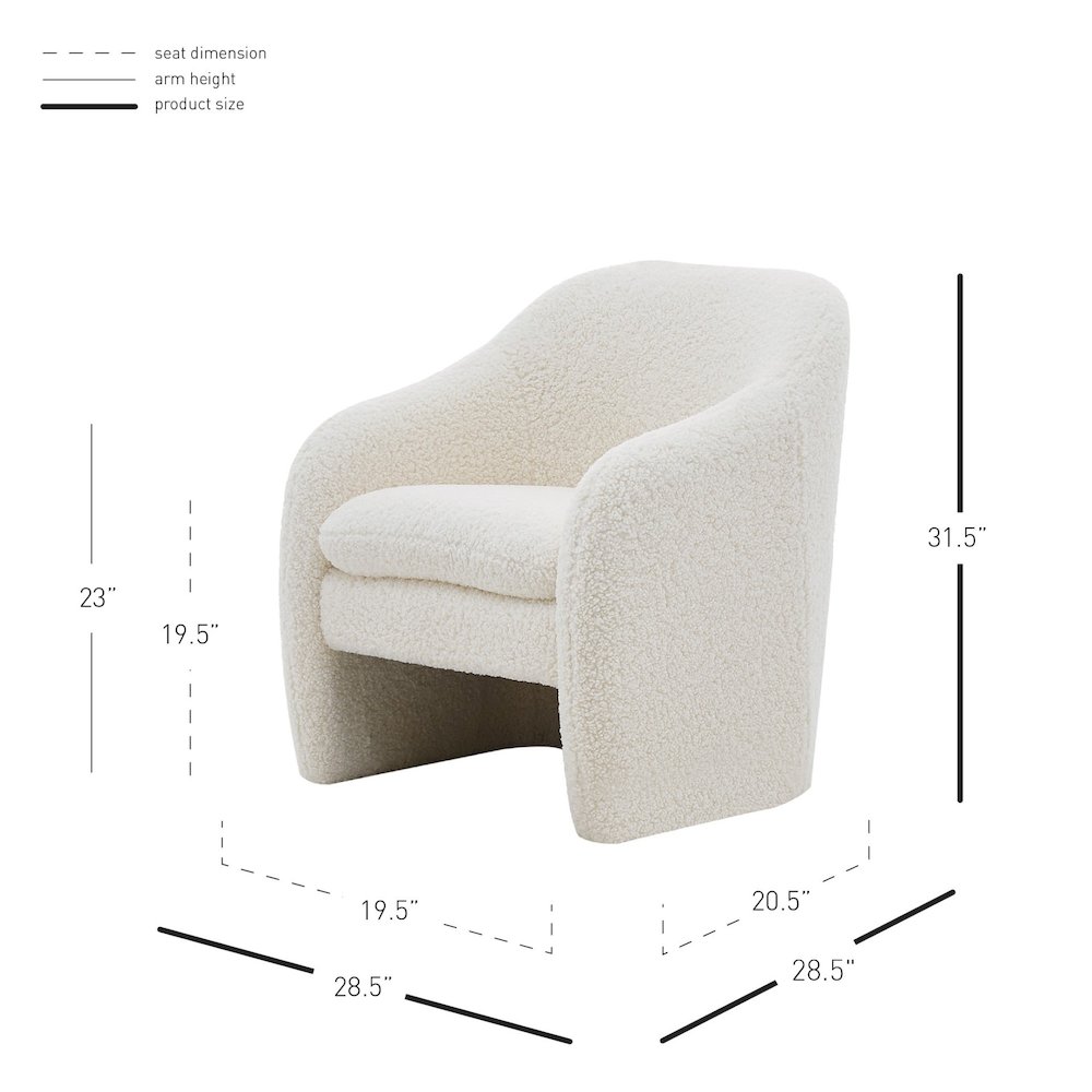 Zella Faux Shearling Accent Arm Chair. Picture 8