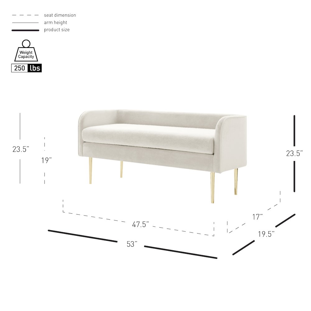 Marsha Velvet Bench. Picture 11