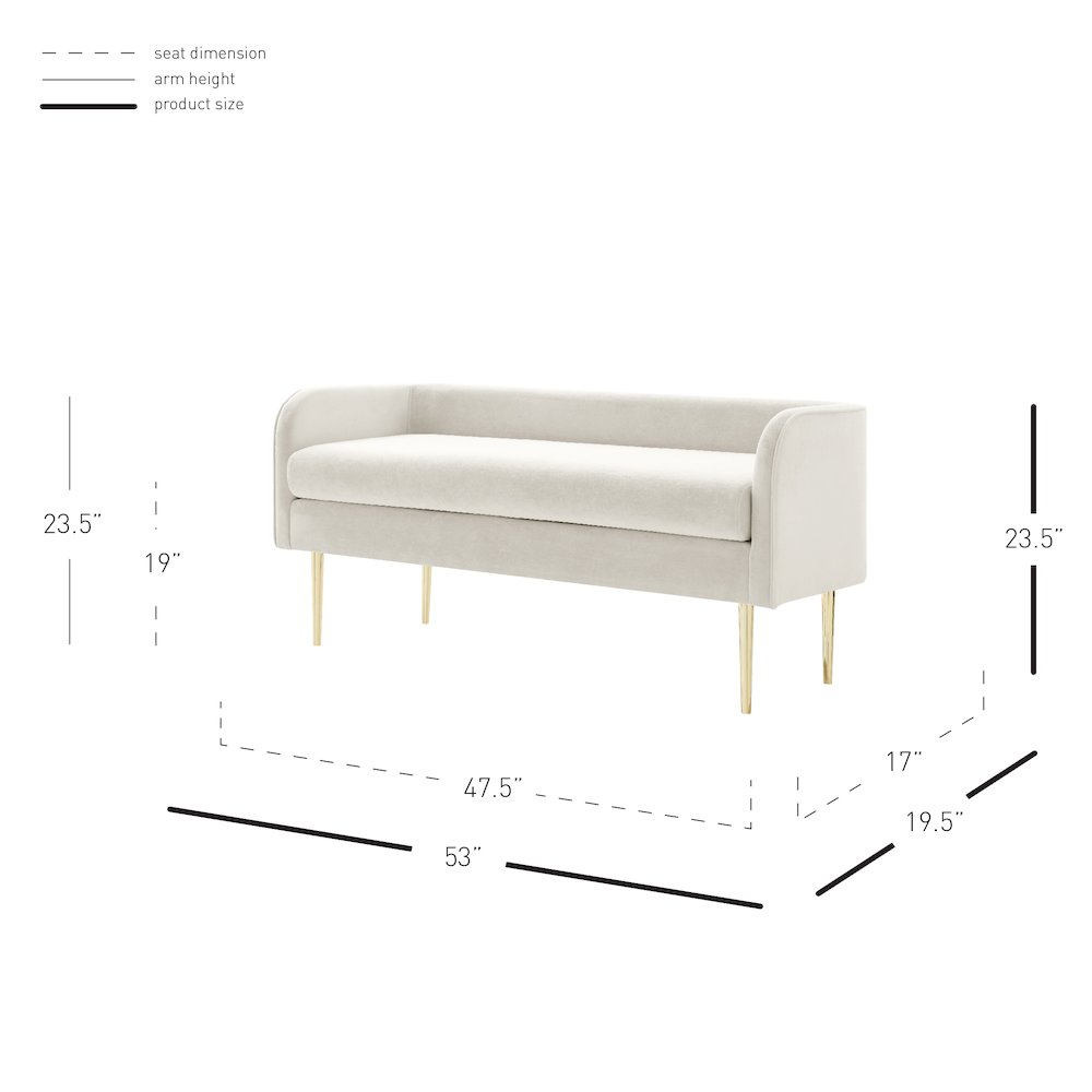 Marsha Velvet Bench. Picture 12
