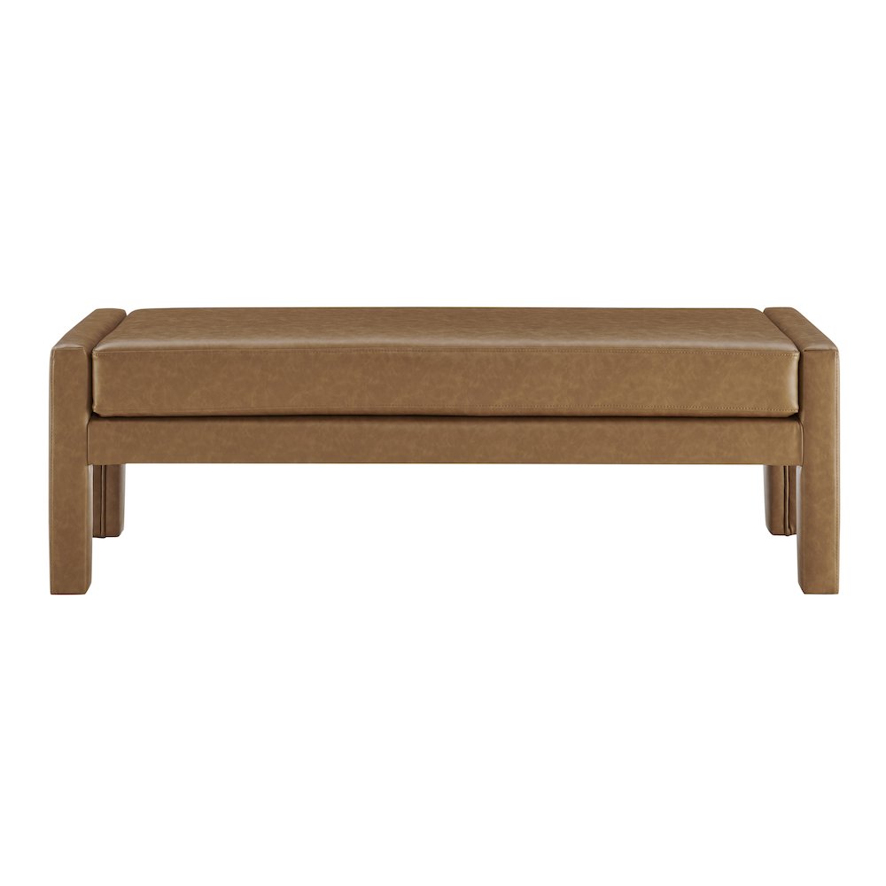 Lucca Faux Leather Bench. Picture 2