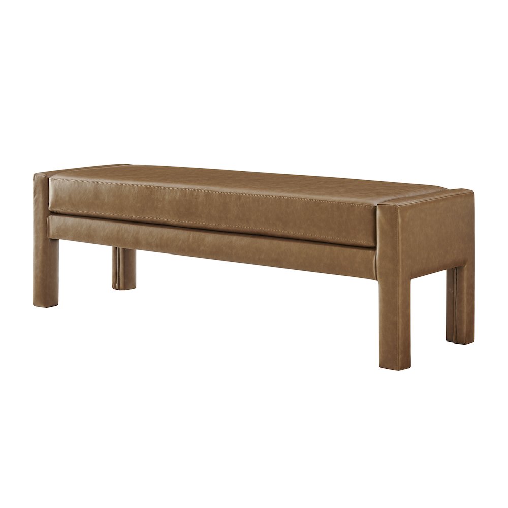 Lucca Faux Leather Bench. Picture 1