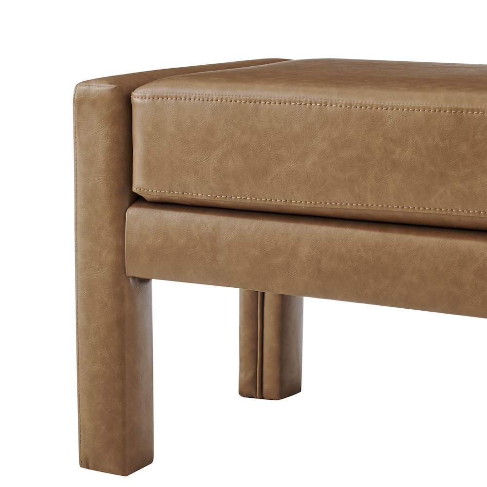 Lucca Faux Leather Bench. Picture 5