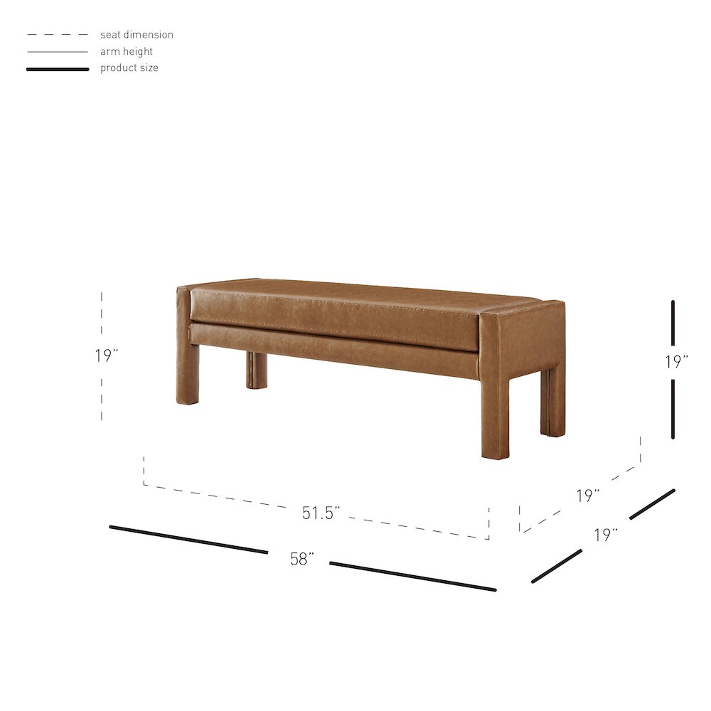 Lucca Faux Leather Bench. Picture 10