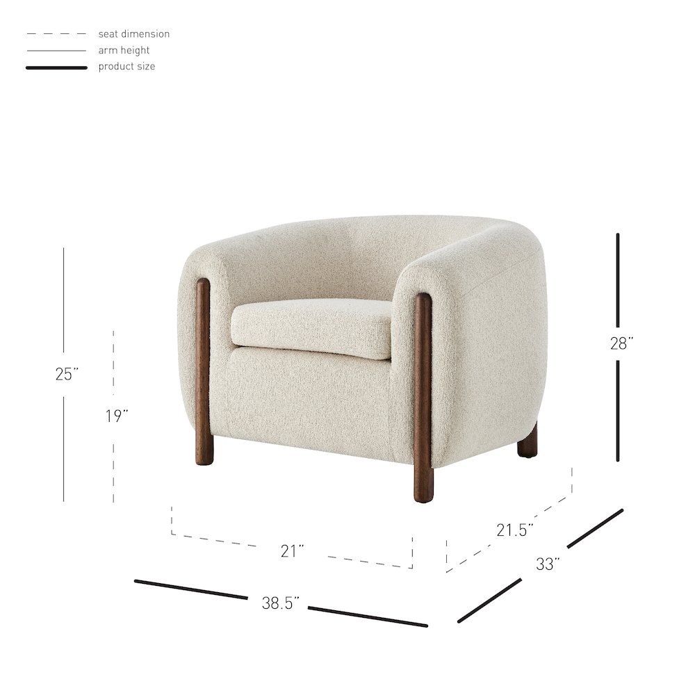 Cordelia Boucle Accent Arm Chair. Picture 11