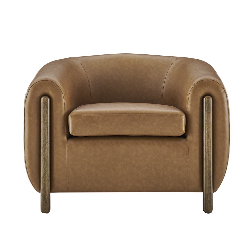 Cordelia Faux Leather Accent Arm Chair. Picture 2