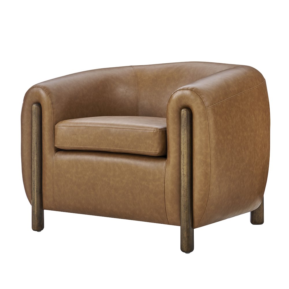 Cordelia Faux Leather Accent Arm Chair. Picture 1