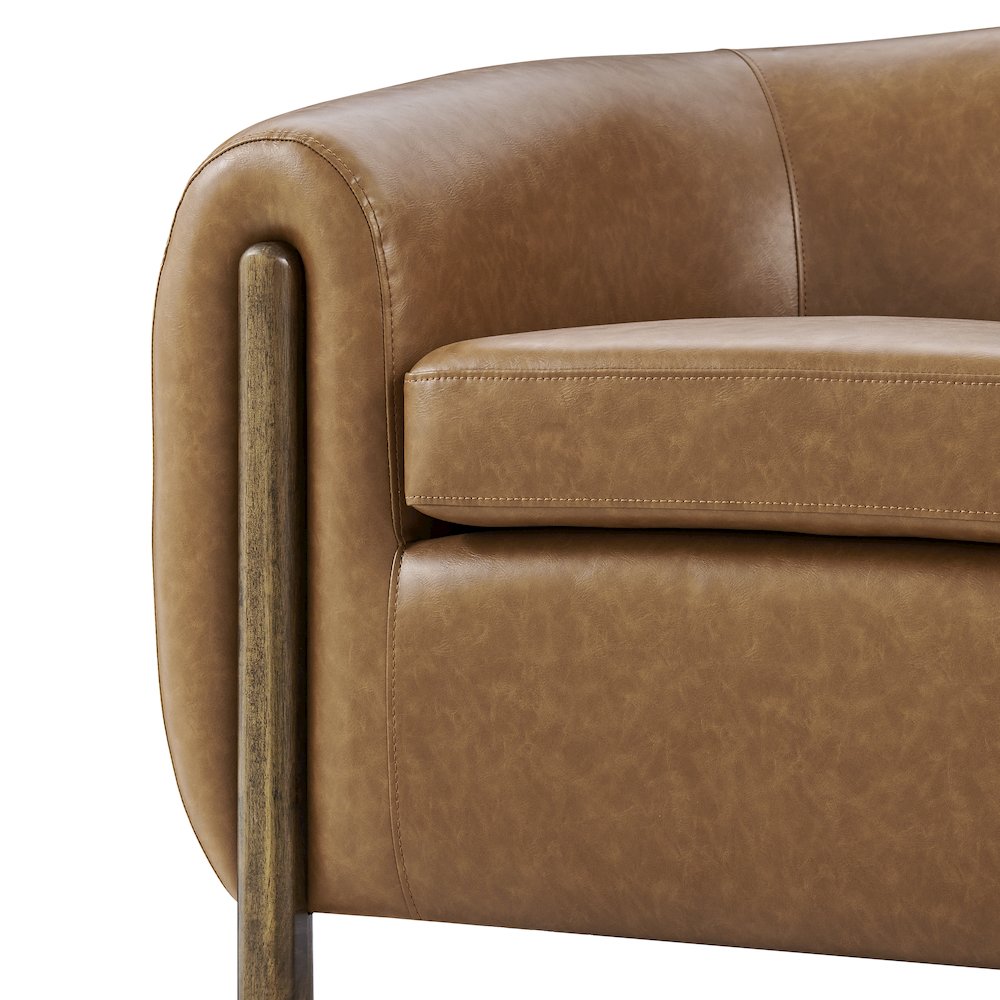 Cordelia Faux Leather Accent Arm Chair. Picture 8