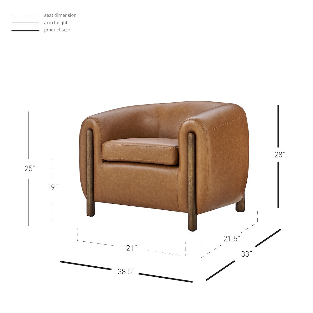 Cordelia Faux Leather Accent Arm Chair. Picture 11