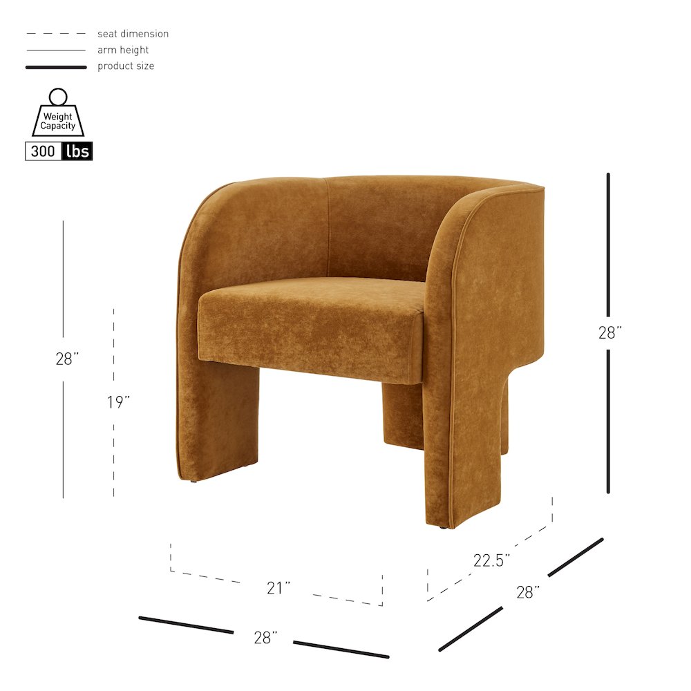 Matteo Velvet Accent Arm Chair. Picture 12
