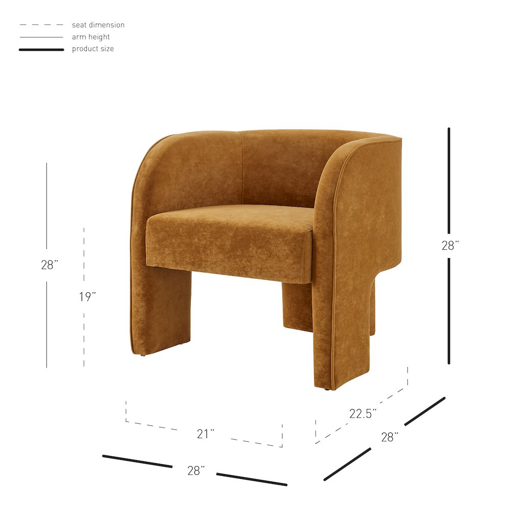 Matteo Velvet Accent Arm Chair. Picture 13