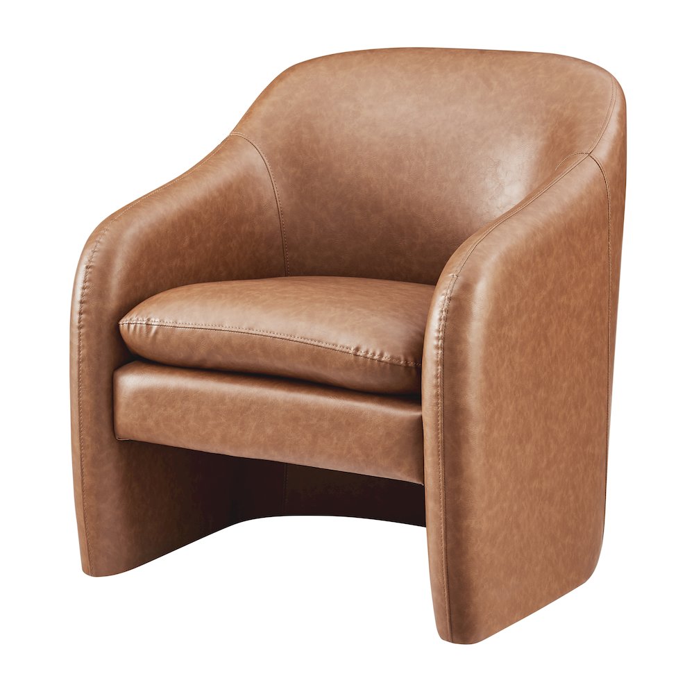 Zella Faux Leather Accent Arm Chair. Picture 1