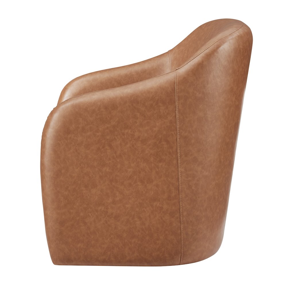 Zella Faux Leather Accent Arm Chair. Picture 3