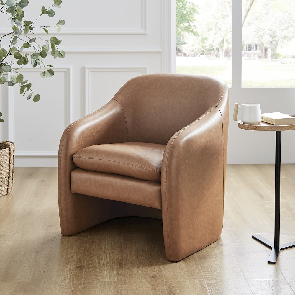 Zella Faux Leather Accent Arm Chair. Picture 10