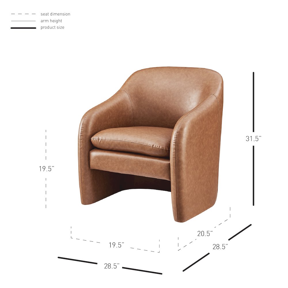 Zella Faux Leather Accent Arm Chair. Picture 12
