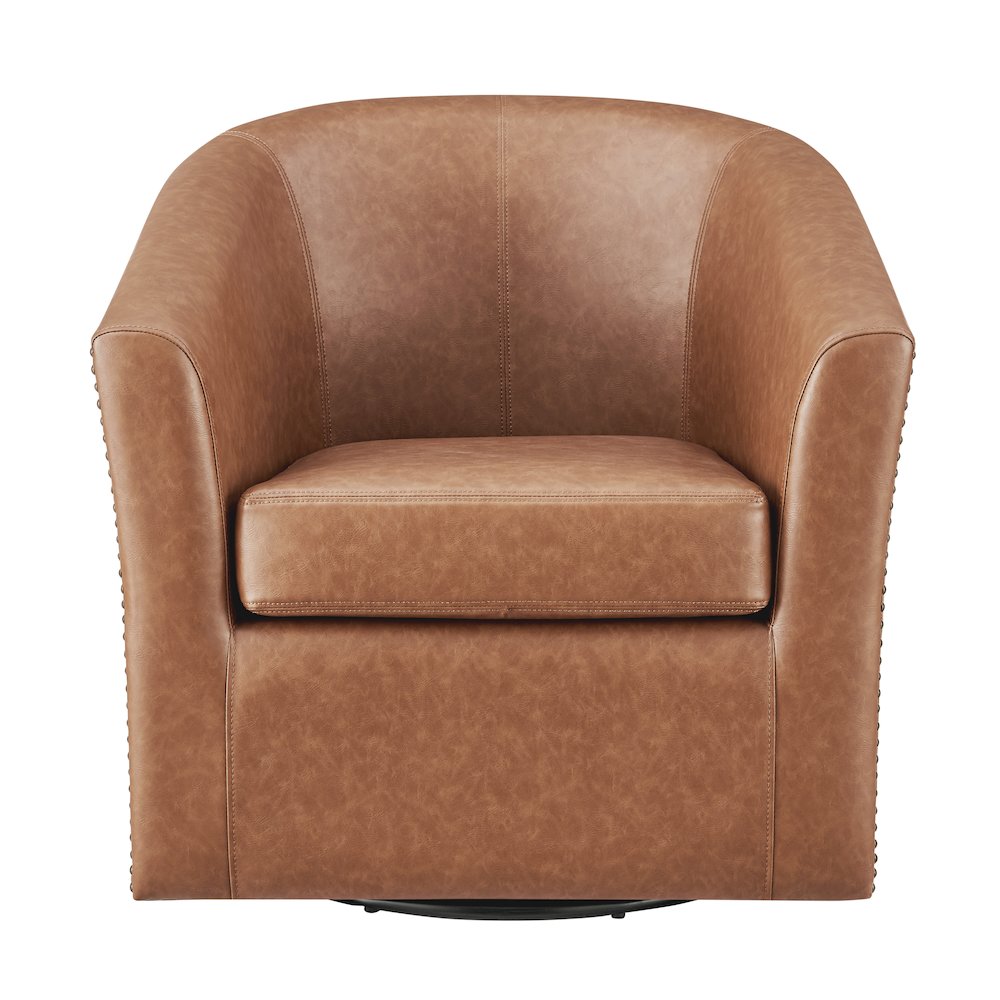 Ernest Faux Leather Swivel Accent Arm Chair. Picture 2
