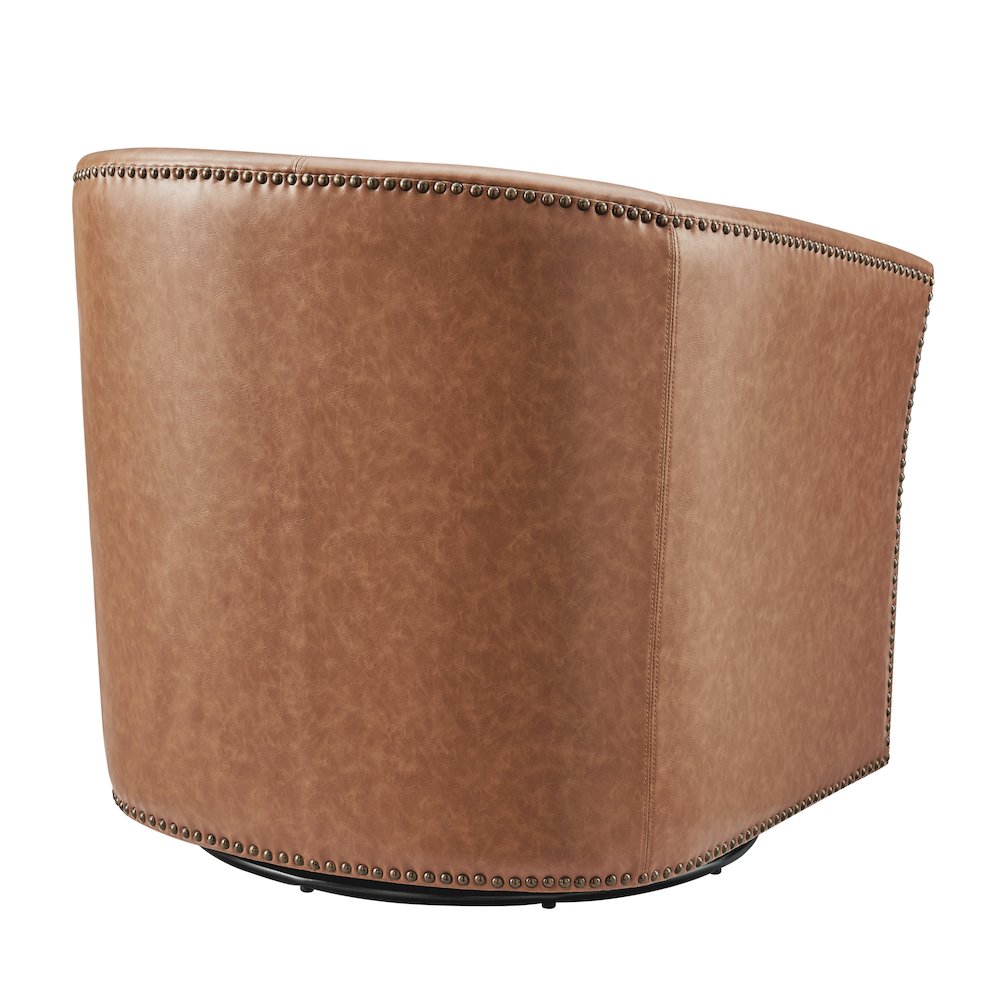 Ernest Faux Leather Swivel Accent Arm Chair. Picture 5