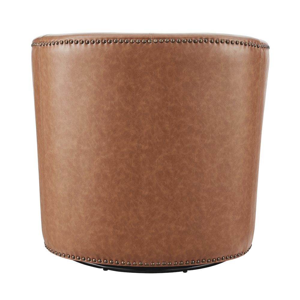 Ernest Faux Leather Swivel Accent Arm Chair. Picture 4