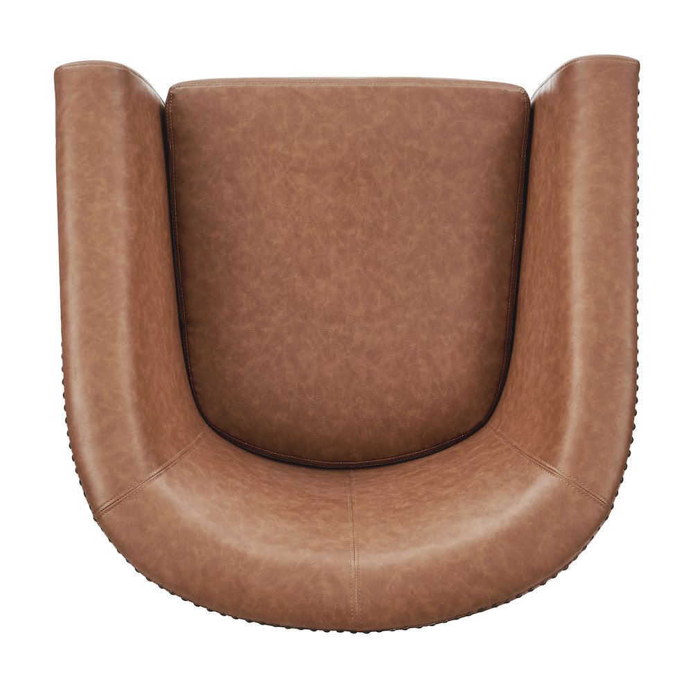 Ernest Faux Leather Swivel Accent Arm Chair. Picture 6