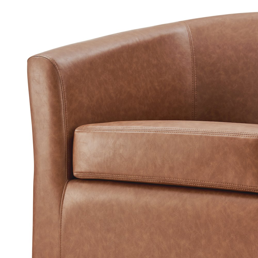 Ernest Faux Leather Swivel Accent Arm Chair. Picture 7