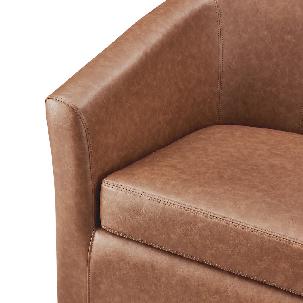 Ernest Faux Leather Swivel Accent Arm Chair. Picture 8
