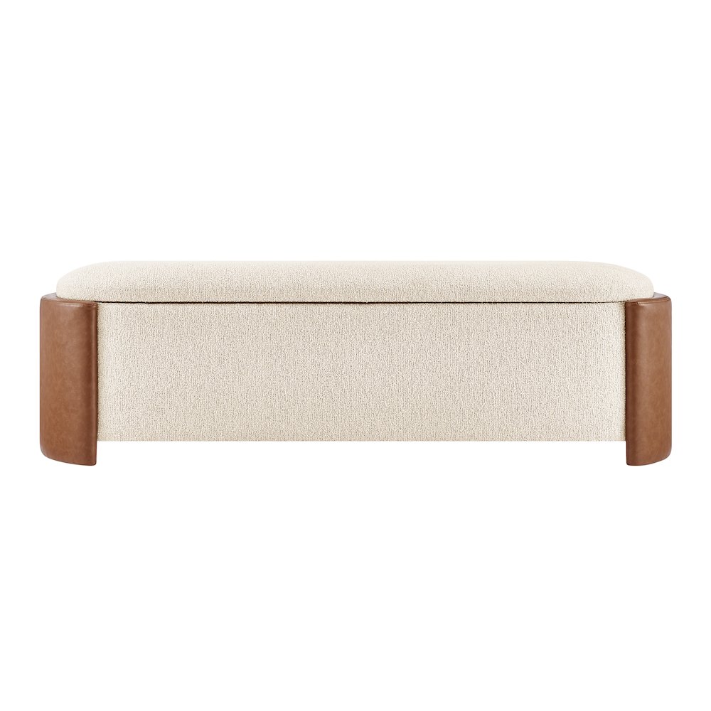 Alyssa Boucle/Faux Leather Storage Bench. Picture 2