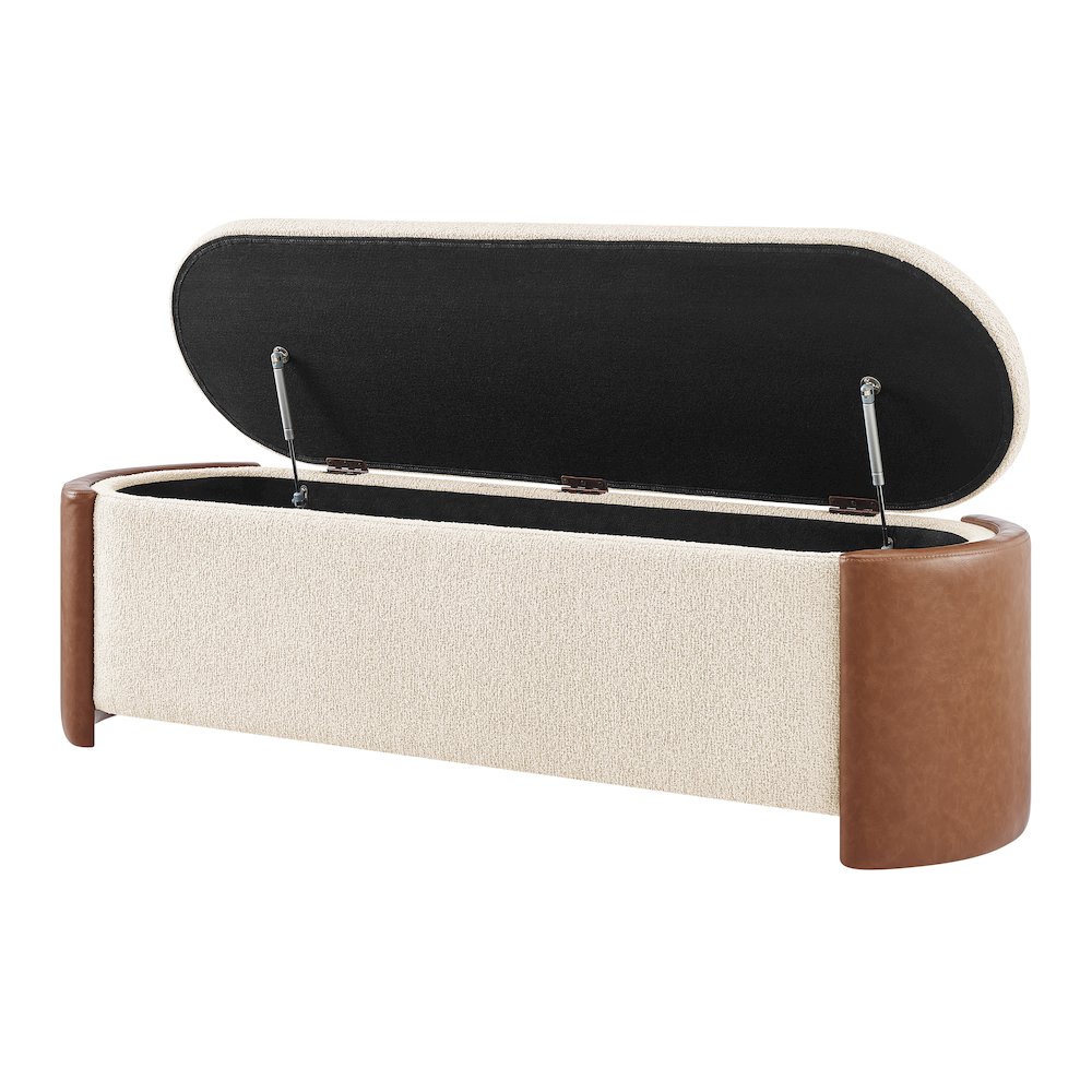 Alyssa Boucle/Faux Leather Storage Bench. Picture 8