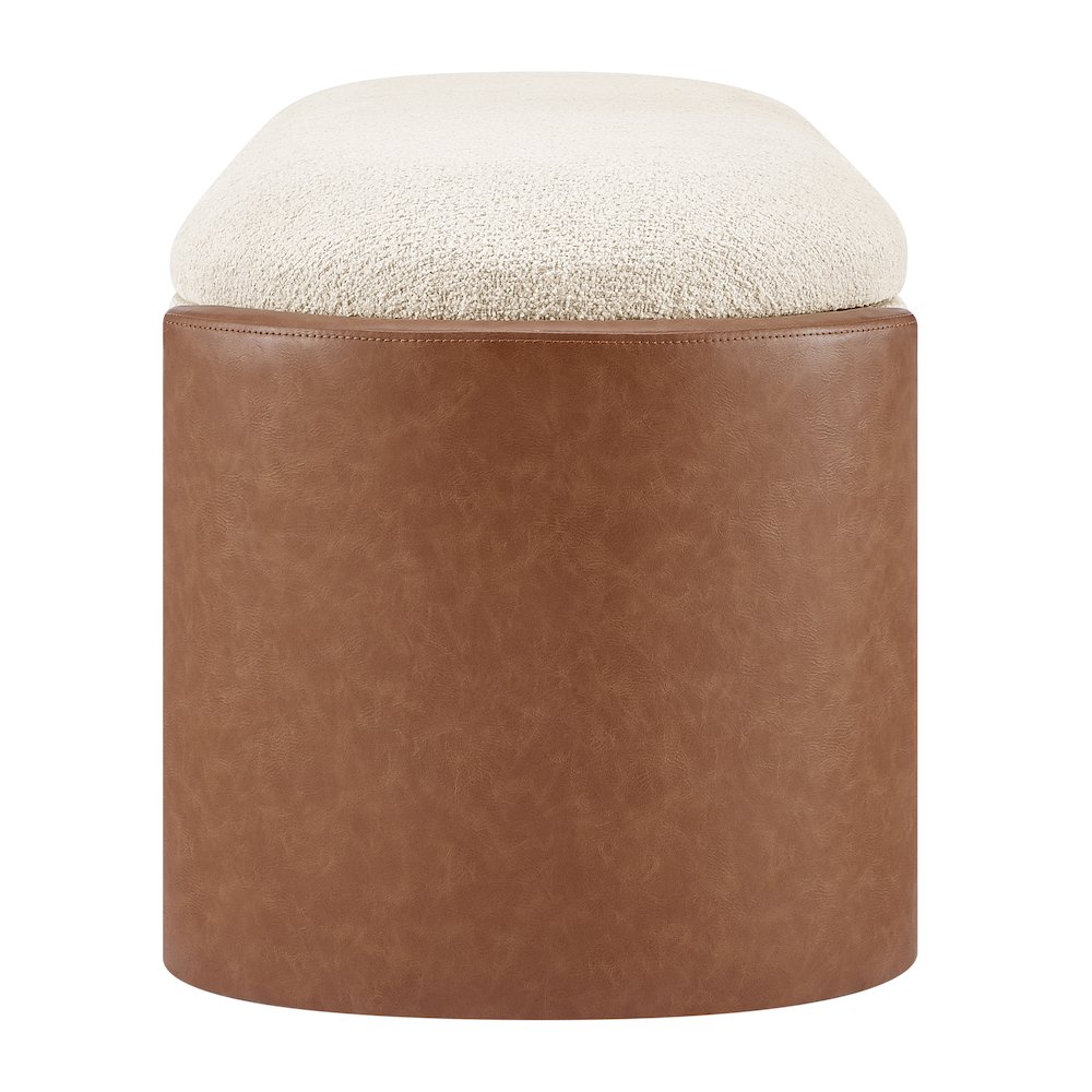Alyssa Boucle/Faux Leather Storage Bench. Picture 3