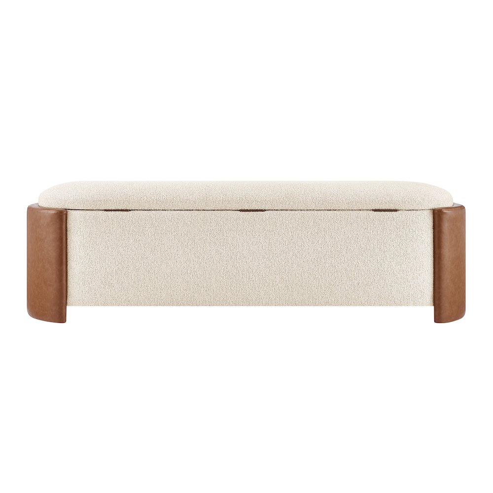 Alyssa Boucle/Faux Leather Storage Bench. Picture 4