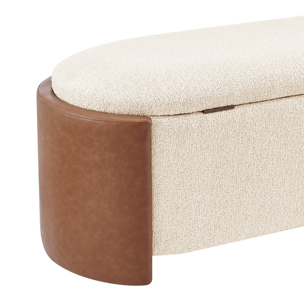 Alyssa Boucle/Faux Leather Storage Bench. Picture 7
