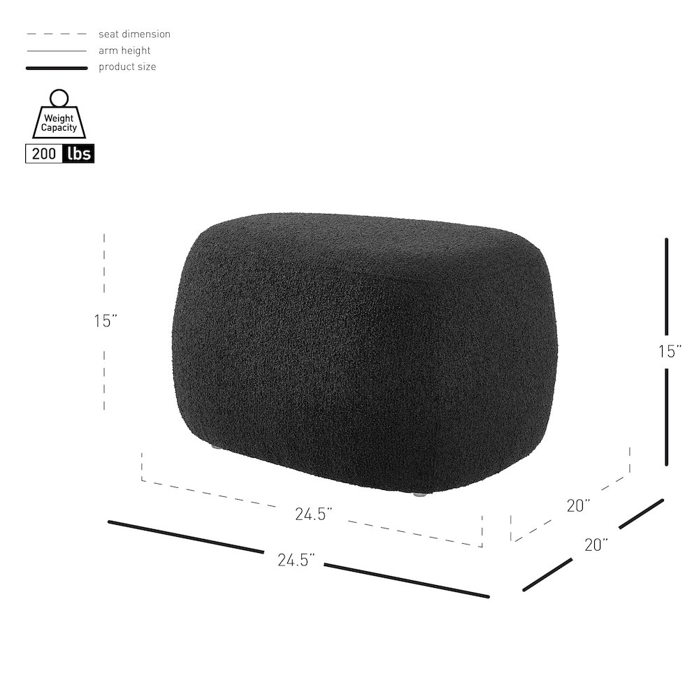 Carlese Boucle Small Ottoman. Picture 12
