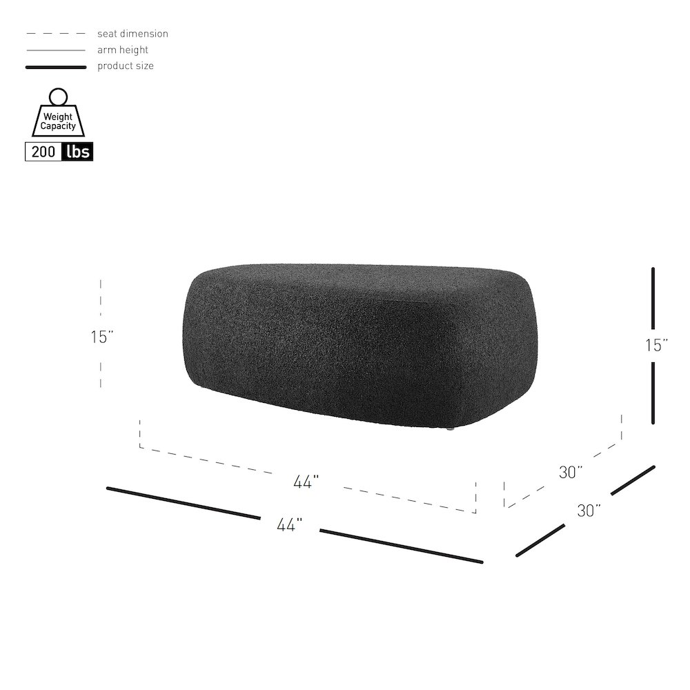 Carlese Boucle Big Ottoman. Picture 12