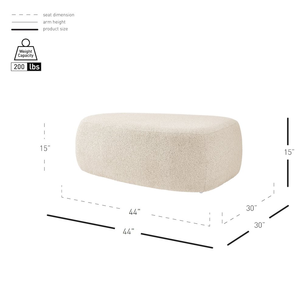 Carlese Boucle Big Ottoman. Picture 12