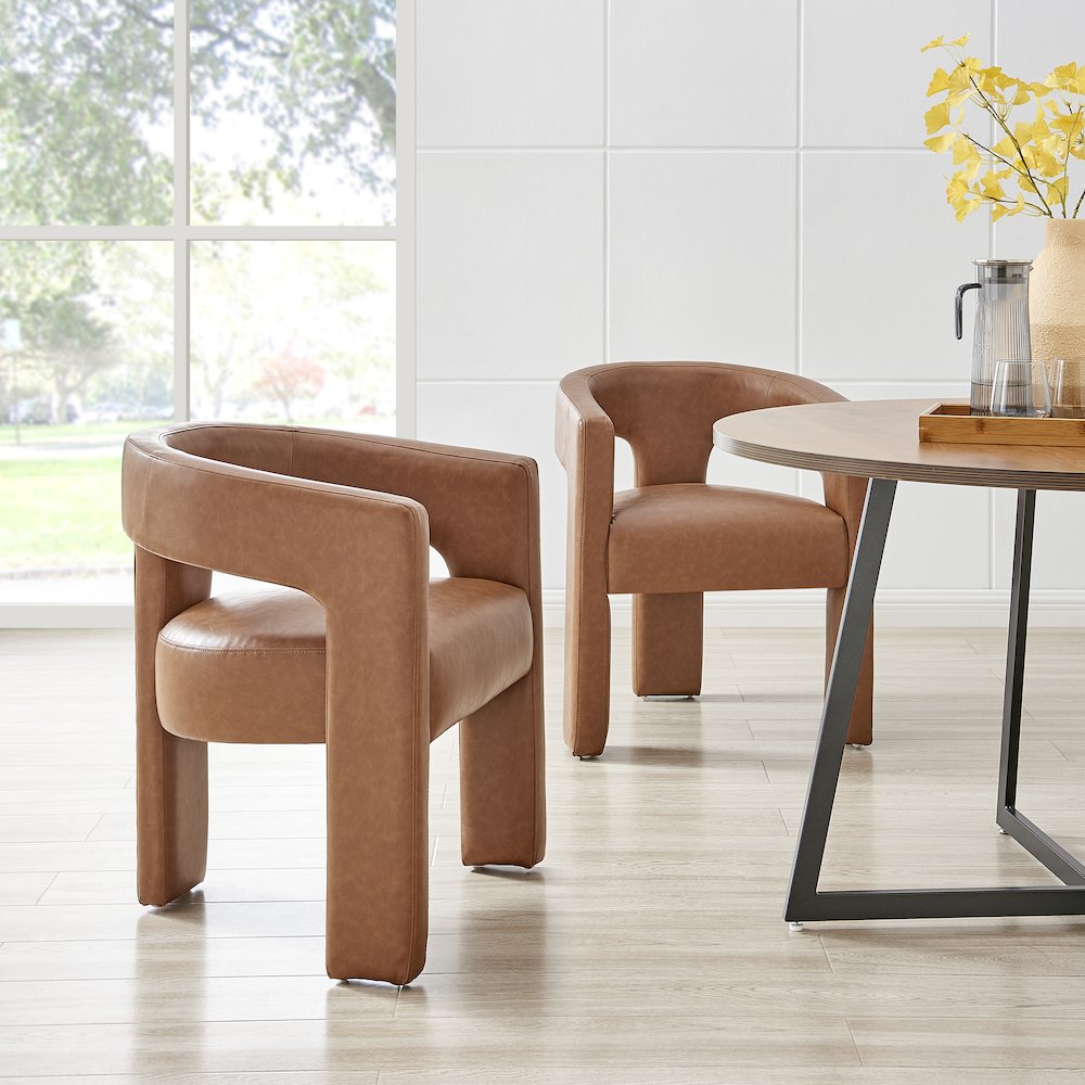 Sherlyn PU Dining Side Arm Chair. Picture 11