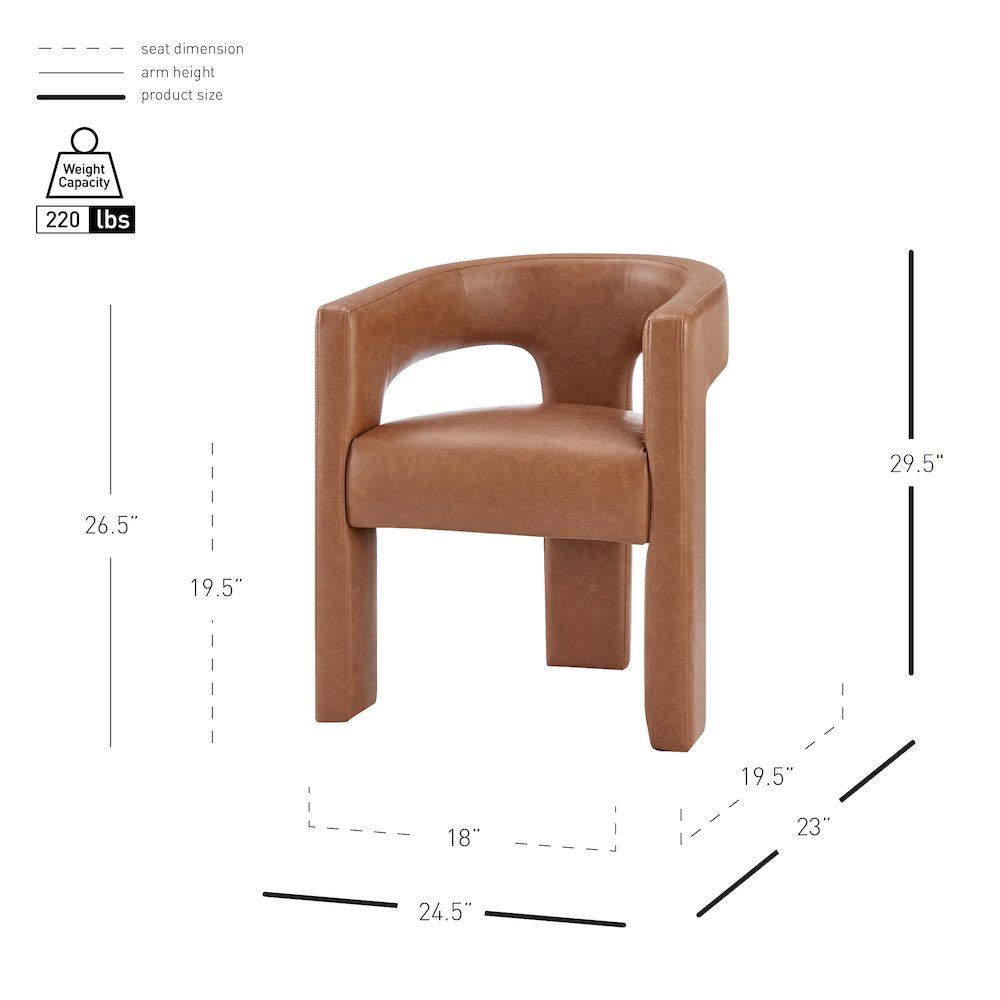 Sherlyn PU Dining Side Arm Chair. Picture 10