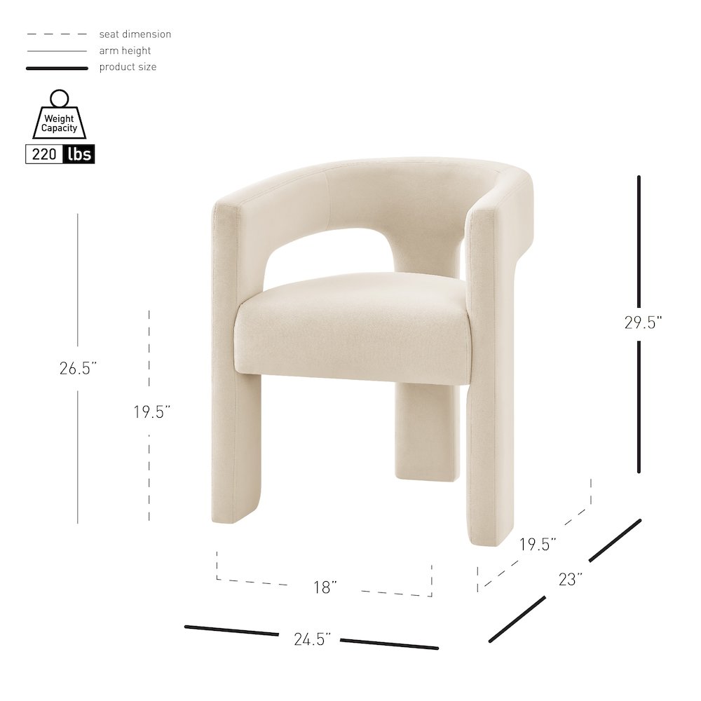 Sherlyn Velvet Dining Side Arm Chair. Picture 12