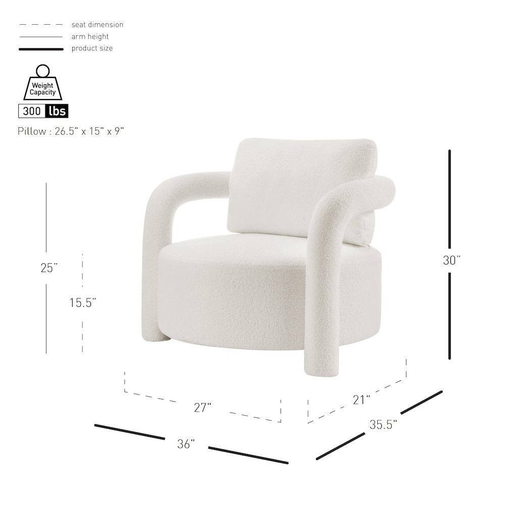 Maisie Faux Shearling Accent Arm Chair. Picture 11