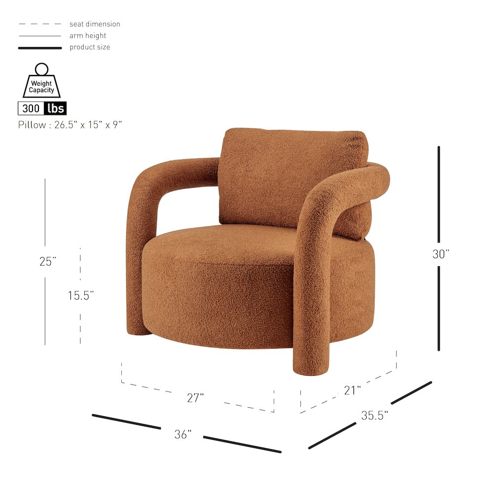 Maisie Faux Shearling Accent Arm Chair. Picture 12