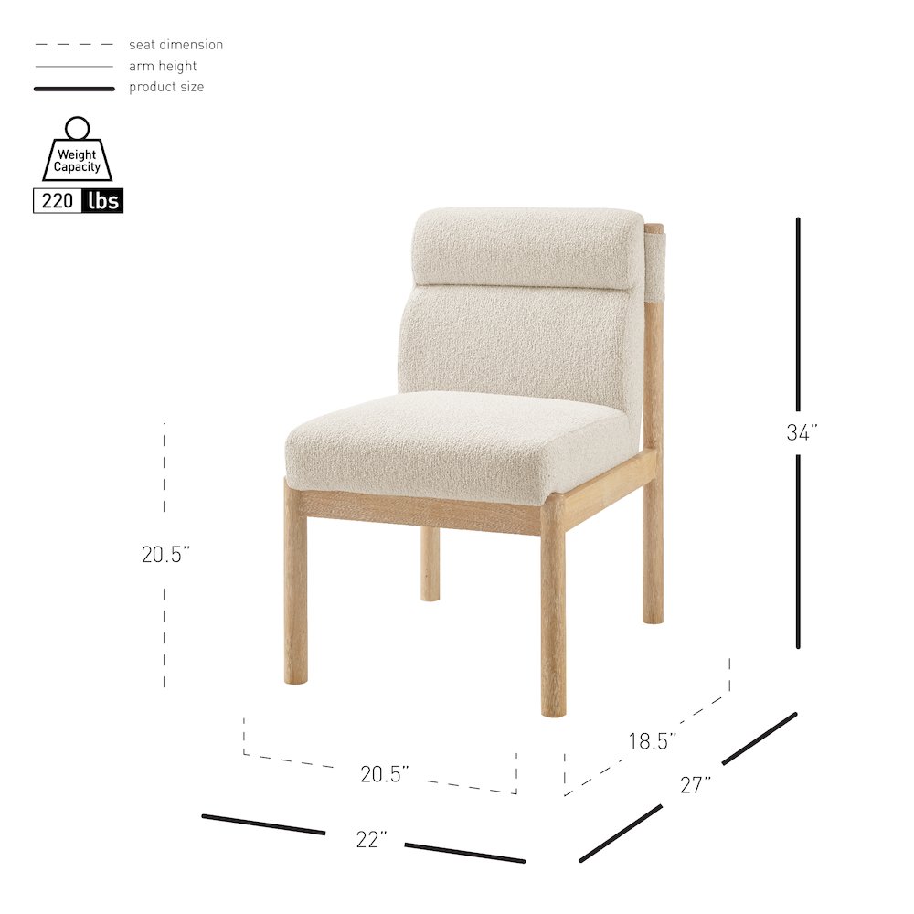 Micah Boucle Dining Side Chair. Picture 11