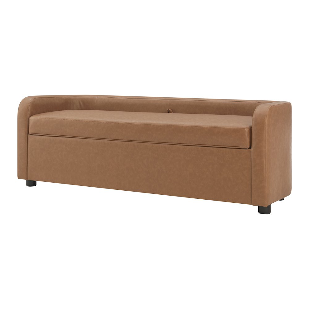 Wendy Faux Leather Storage Bench. Picture 1