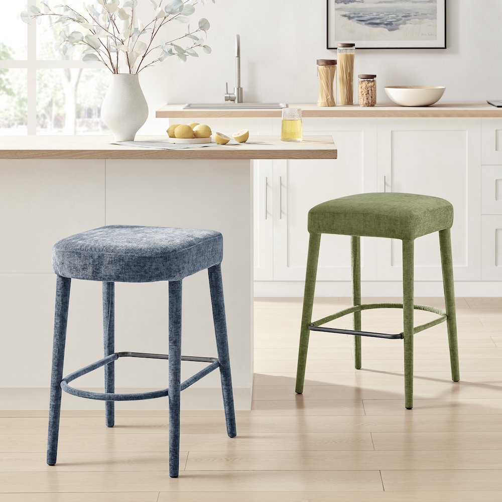 Rylee Chenille Backless Counter Stool, (Set of 2). Picture 10