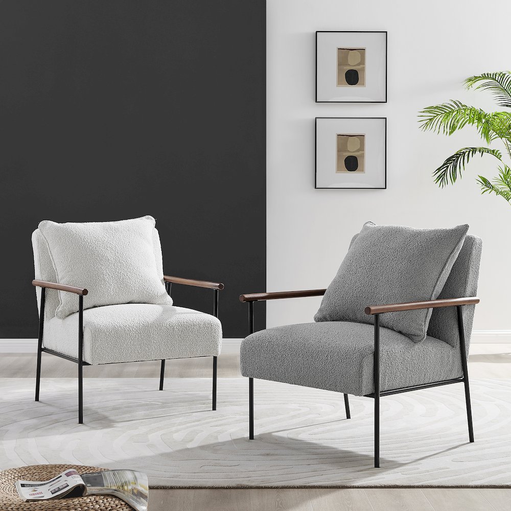 Quinton Boucle Accent Arm Chair. Picture 9