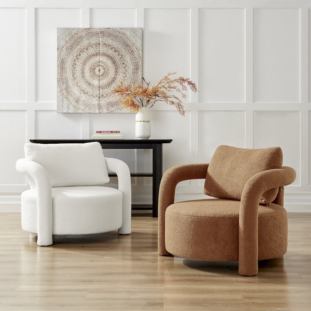 Maisie Faux Shearling Accent Arm Chair. Picture 10