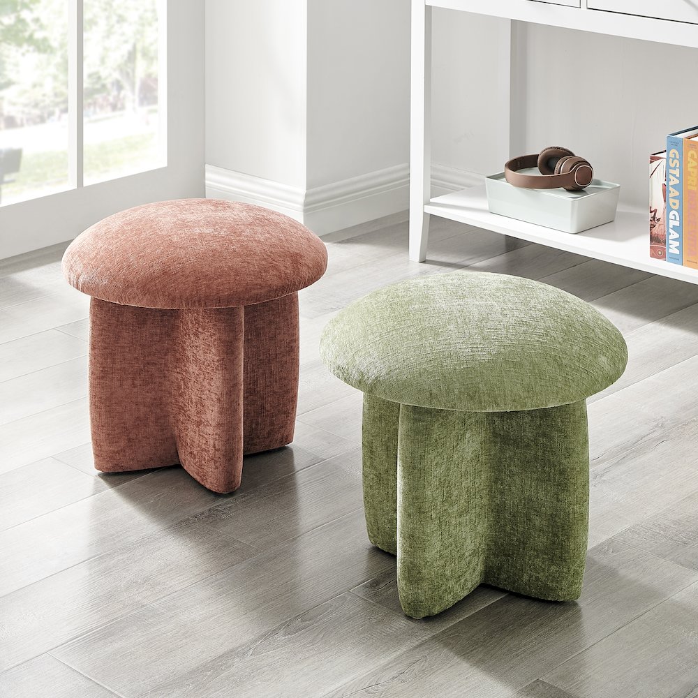 Cielo Chenille Ottoman. Picture 7