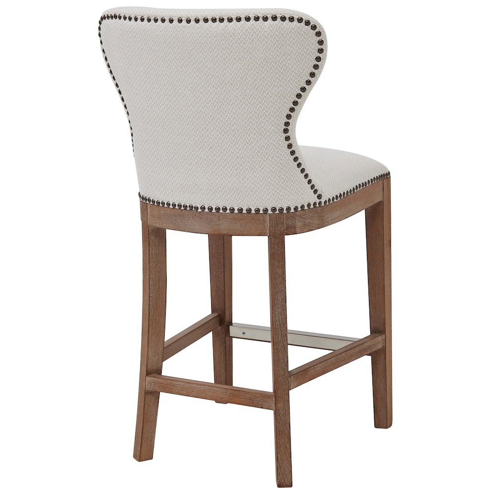 Dorsey Fabric Counter Stool Drift Wood Legs. Picture 6