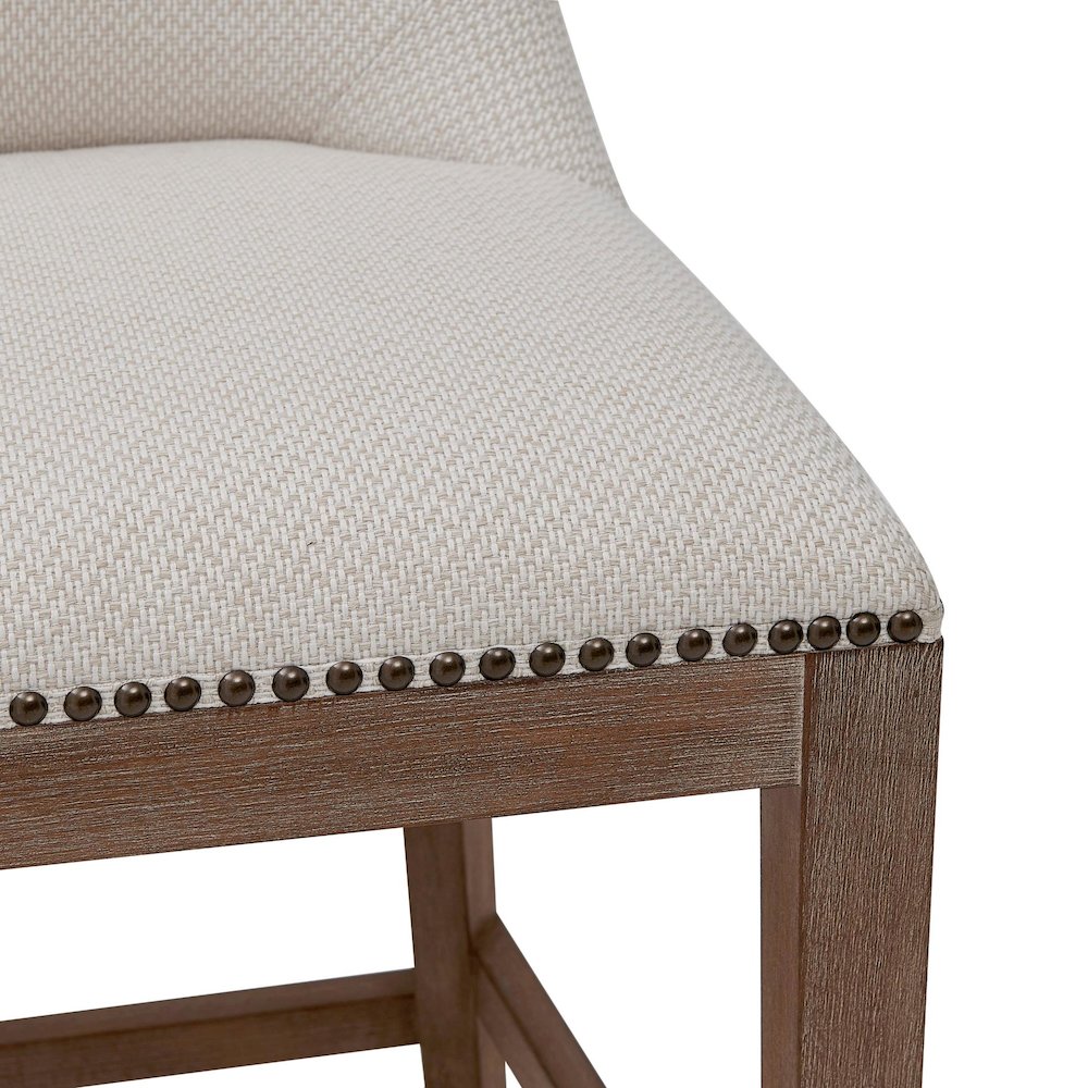 Dorsey Fabric Counter Stool Drift Wood Legs. Picture 7