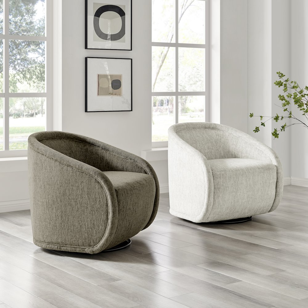 New Pacific Direct Margareth Swivel Accent Arm Chair - Thumbnail 4