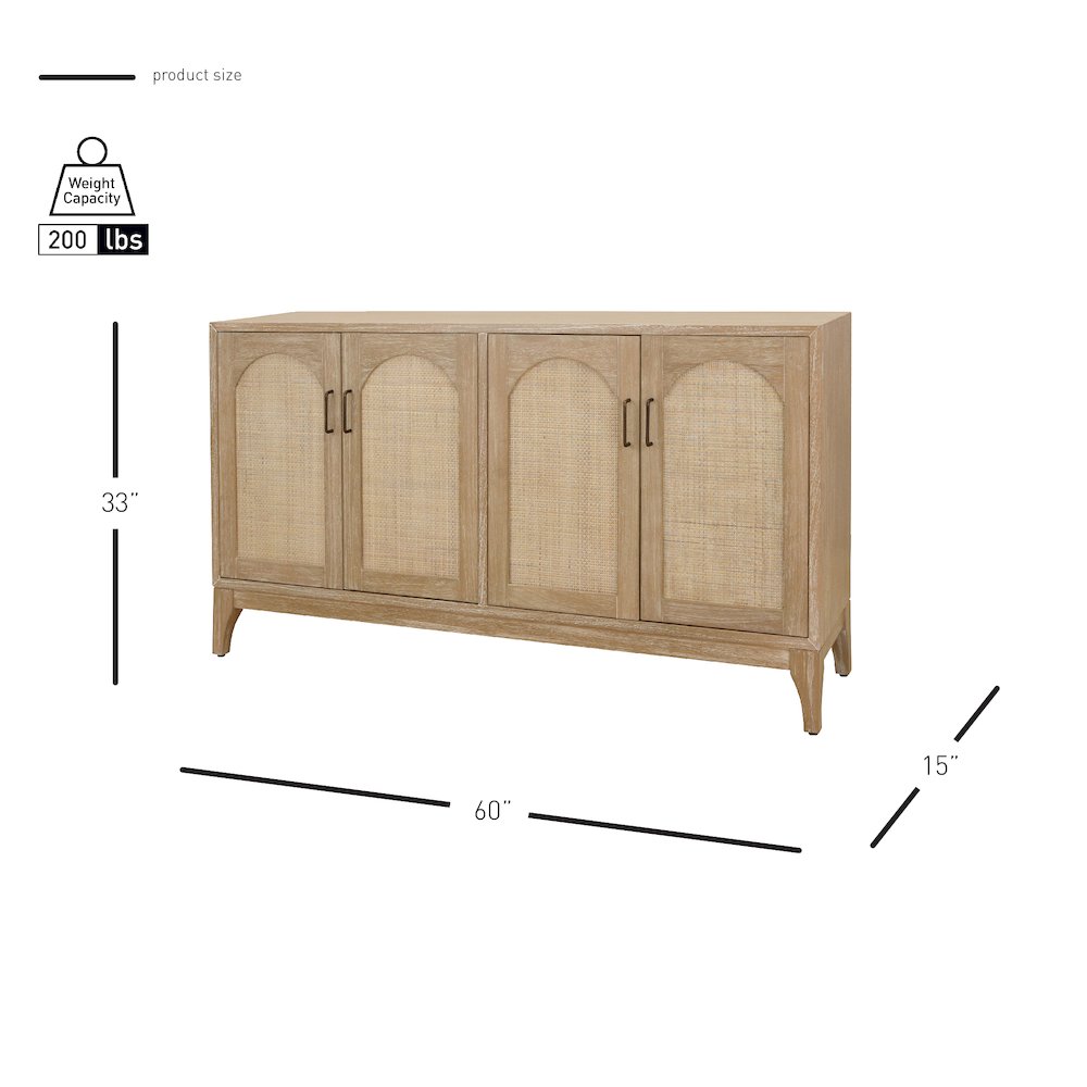 Chantilly 4-Door Buffet - Brushed Sand. Picture 14